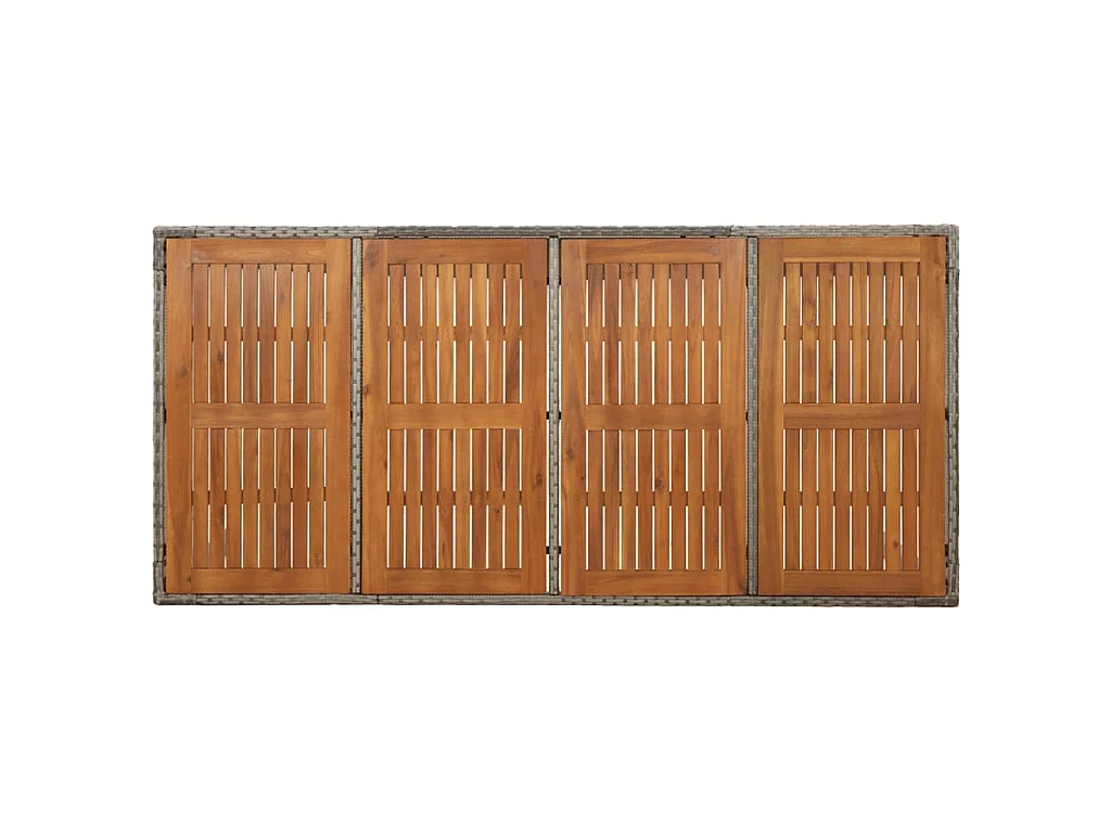 9-tlg. Garten-Essgruppe mit Kissen Grau Poly Rattan