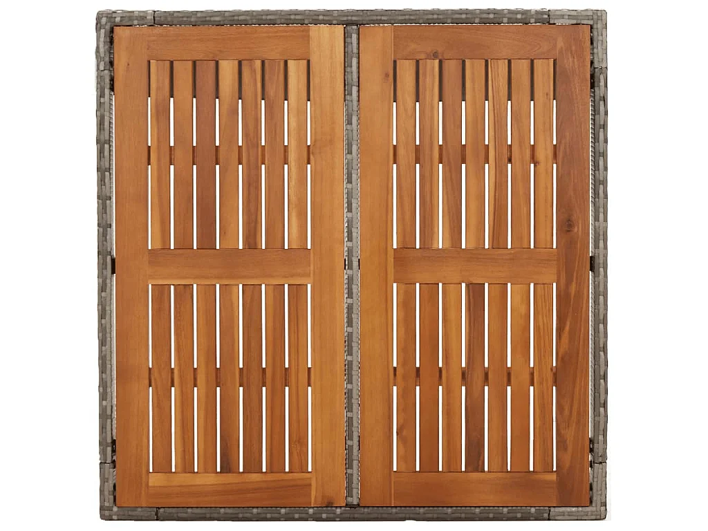 5-tlg. Garten-Essgruppe mit Kissen Grau Poly Rattan