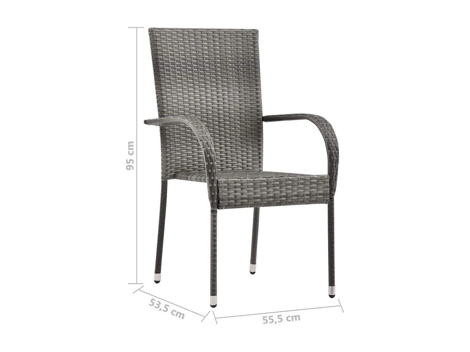 Ensemble à manger de jardin 7 pcs Résine tressée Gris