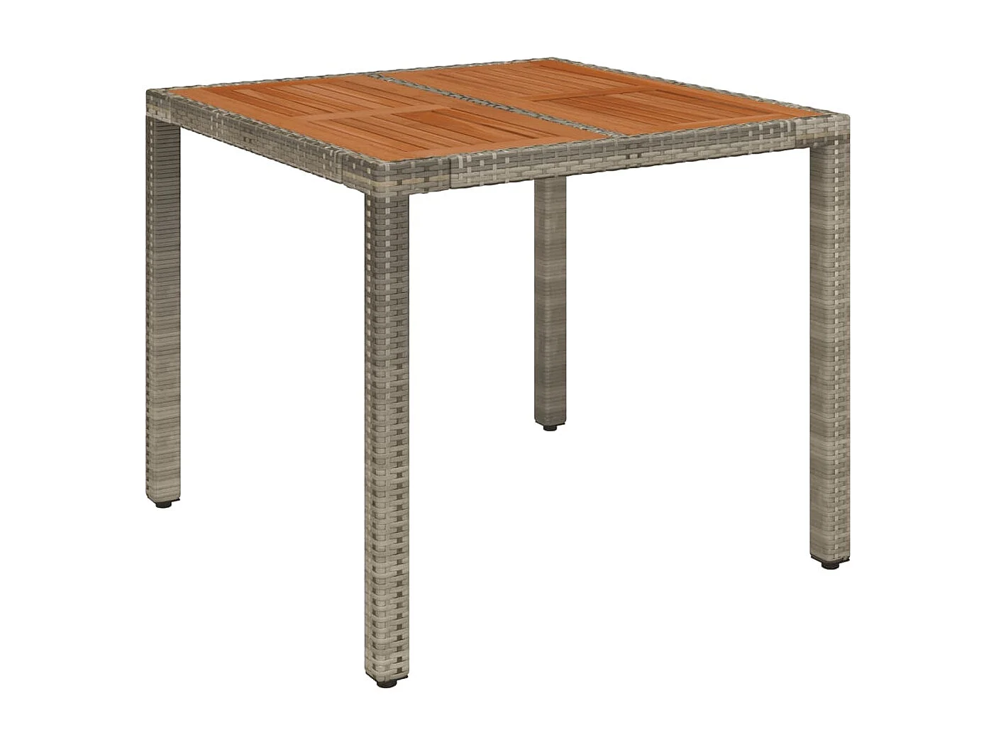 Set da Pranzo da Giardino 3 pz con Cuscini in Polyrattan Grigio