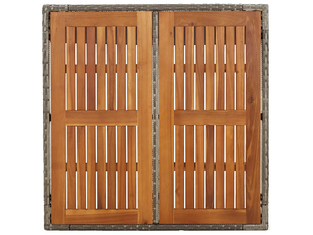 3-tlg. Garten-Essgruppe mit Kissen Grau Poly Rattan