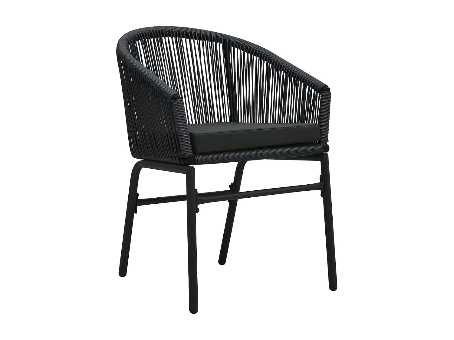 Ensemble à manger de jardin 7 pcs Noir