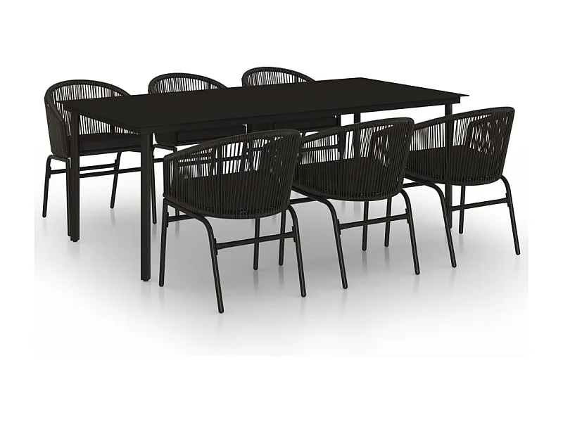 7-delige Tuinset zwart