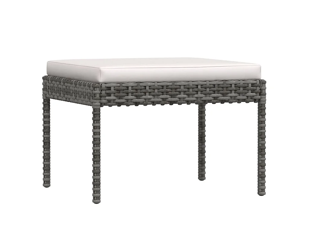 Set Divani da Giardino 6 pz con Cuscini in Polyrattan Grigio