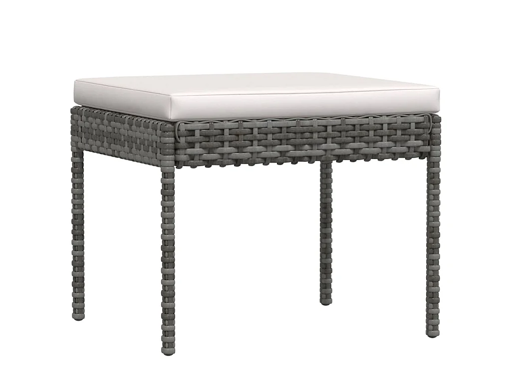 Set Divani da Giardino 6 pz con Cuscini in Polyrattan Grigio