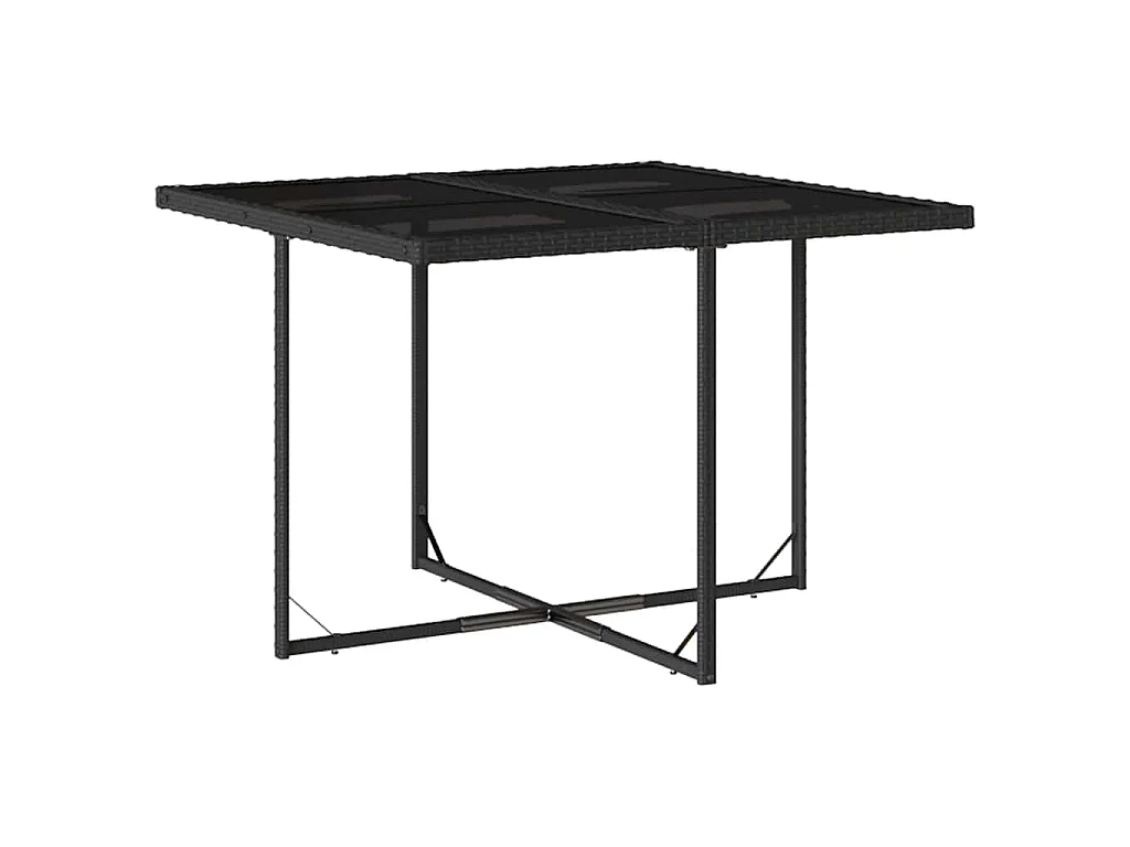 Ensemble à manger de jardin coussins 5pcs Noir Résine tressée