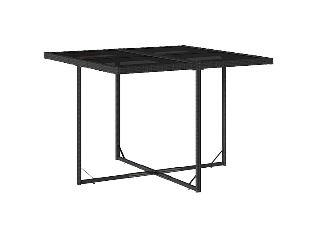 Ensemble à manger de jardin coussins 5pcs Noir Résine tressée