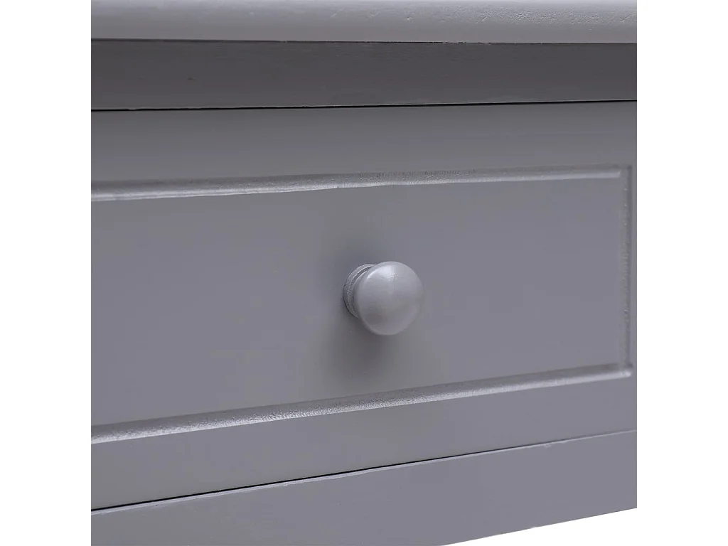 Scrivania Grigia 108x45x76 cm in Legno Massello di Paulownia