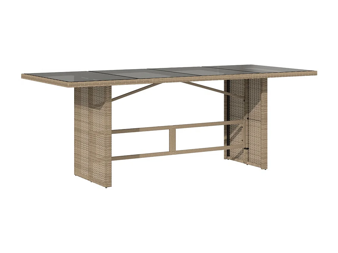 Set Pranzo da Giardino 7 pz con Cuscini Beige Misto Polyrattan