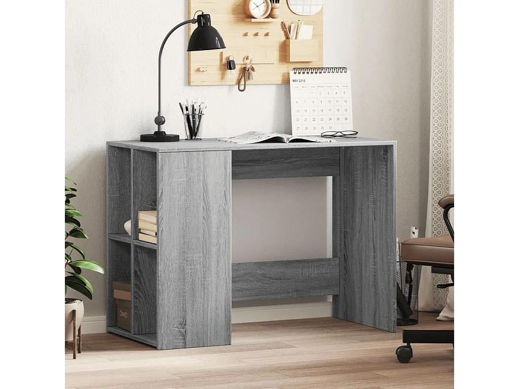 Bureau sonoma gris 102x50x75 cm bois d'ingénierie