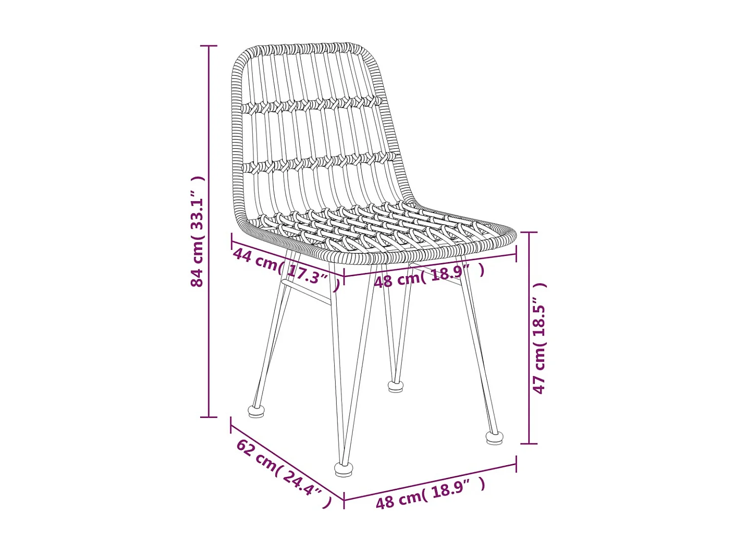 3-delige Tuinset poly rattan zwart