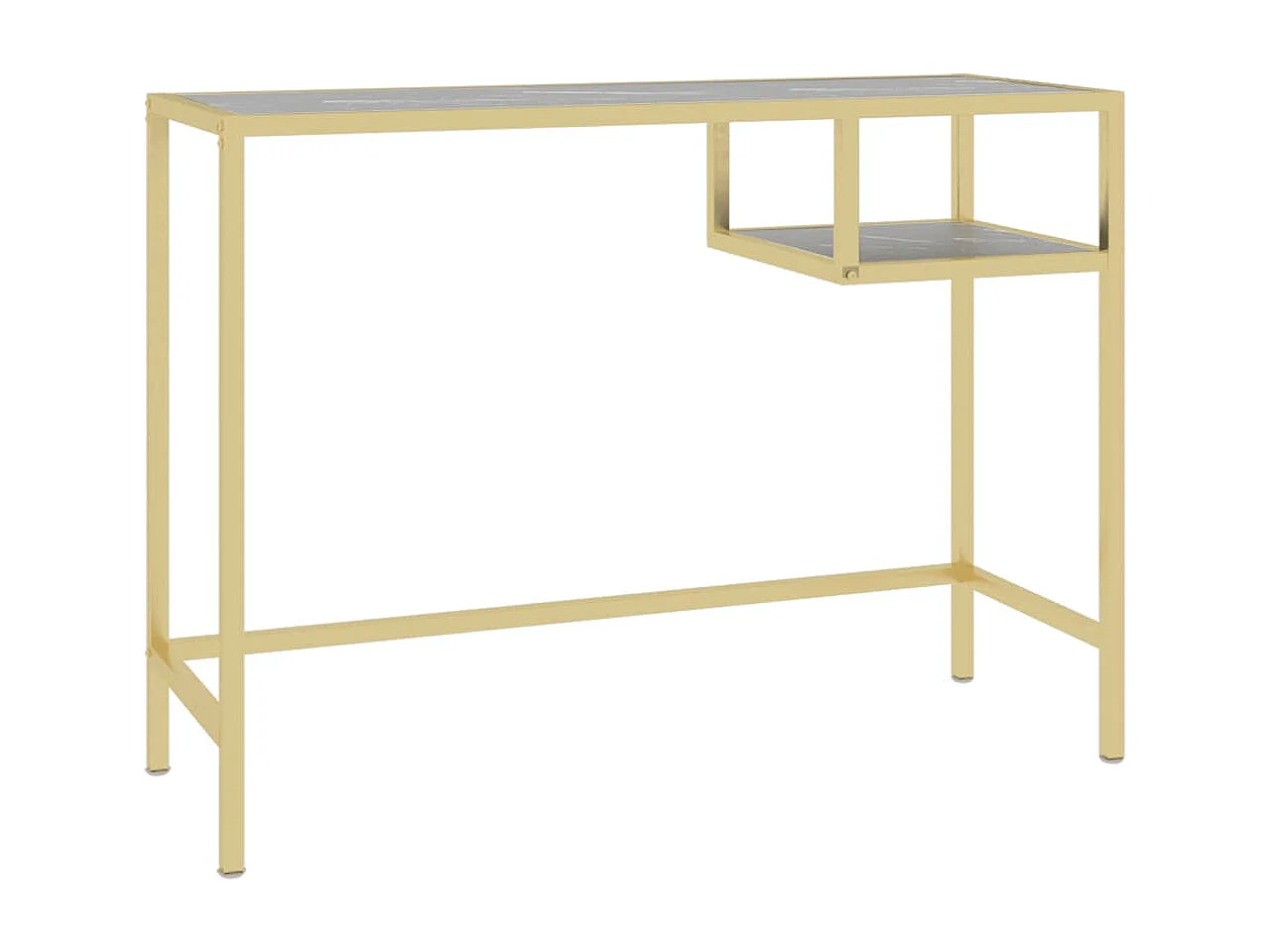 Computertisch Schwarz Marmor 100x36x74 cm Hartglas