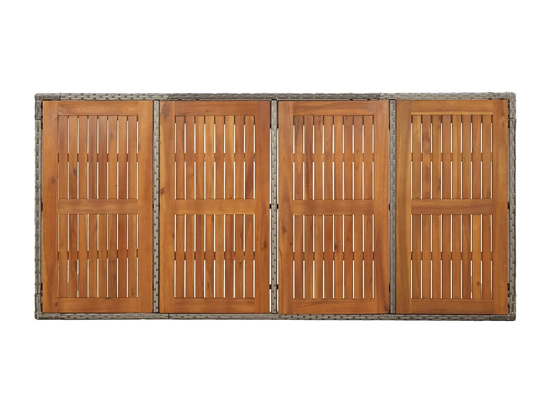 9-tlg. Garten-Essgruppe mit Kissen Grau Poly Rattan