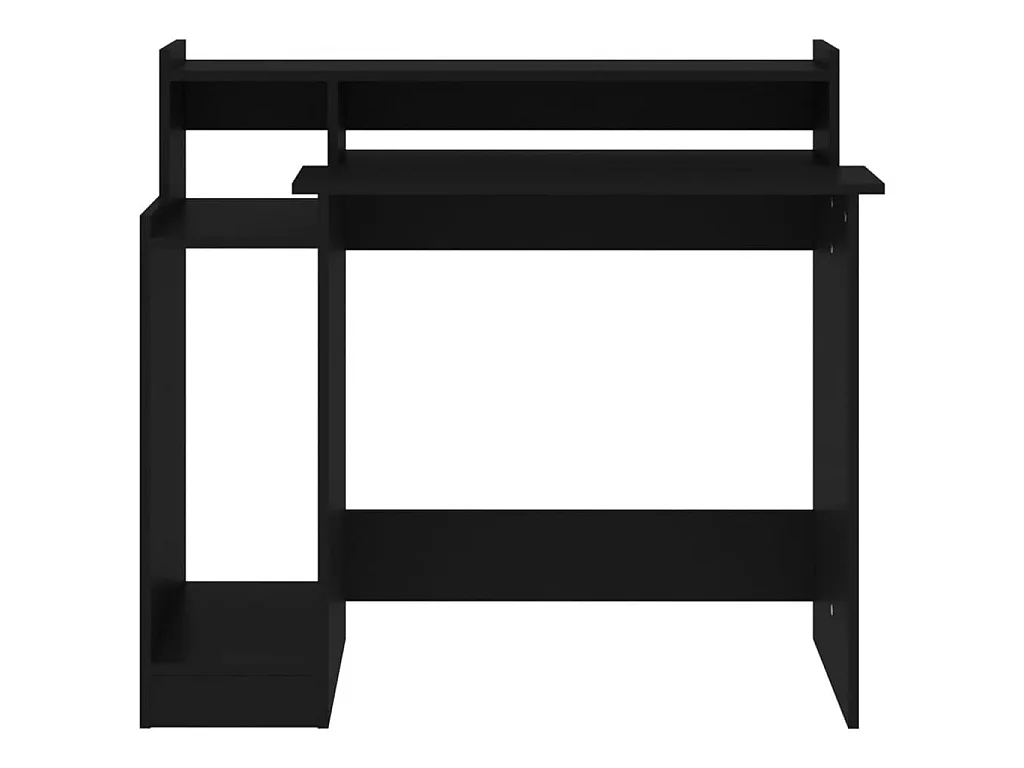 Scrivania con Luci LED Nera 97x45x90 cm in Legno Multistrato