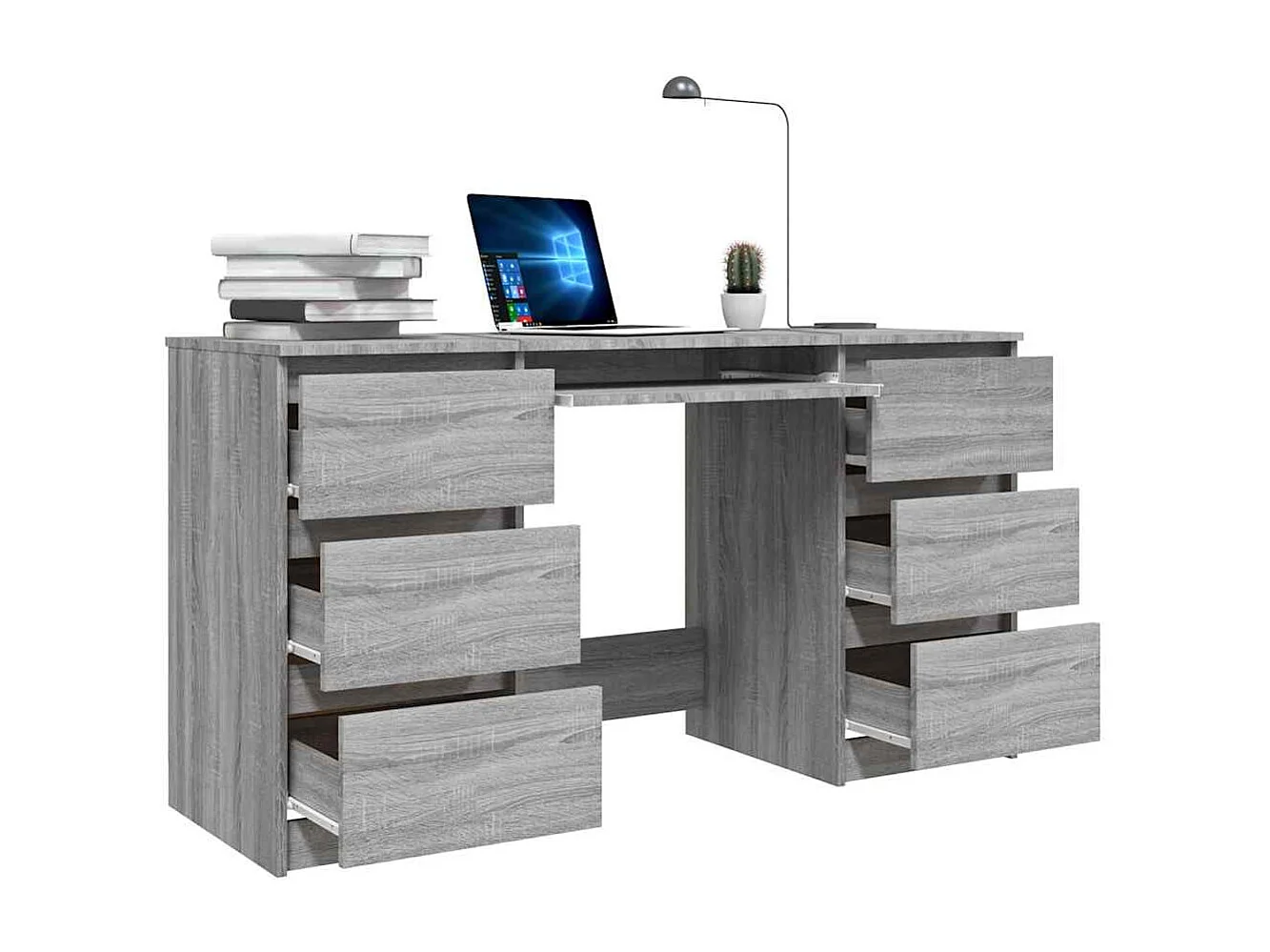Schreibtisch Grau Sonoma 140x50x77 cm Holzwerkstoff