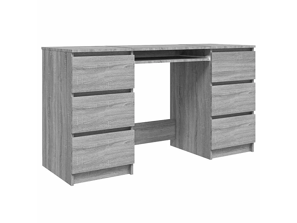 Bureau Sonoma gris 140x50x77 cm Bois d'ingénierie