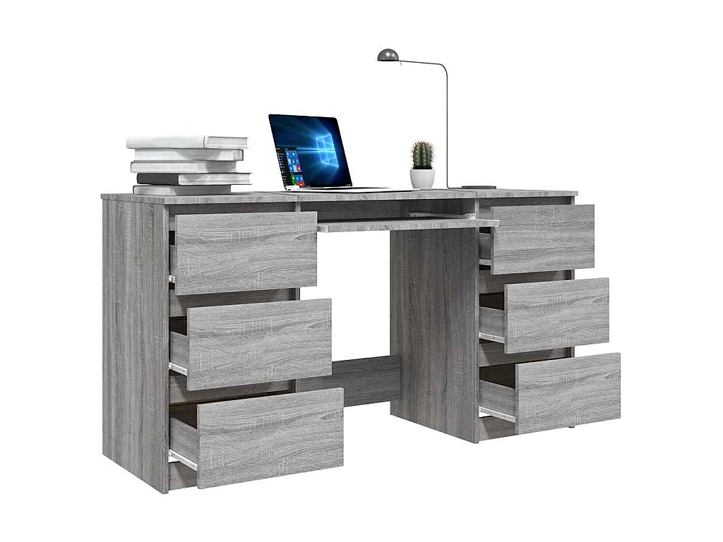 Bureau Sonoma gris 140x50x77 cm Bois d'ingénierie