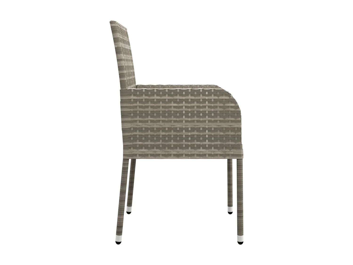 Set da Pranzo da Giardino 7 pz con Cuscini in Polyrattan Grigio