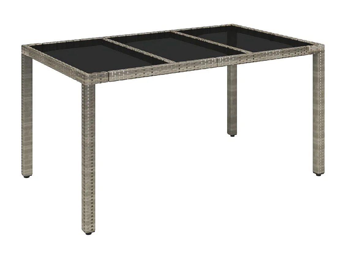 Set da Pranzo da Giardino 7 pz con Cuscini in Polyrattan Grigio