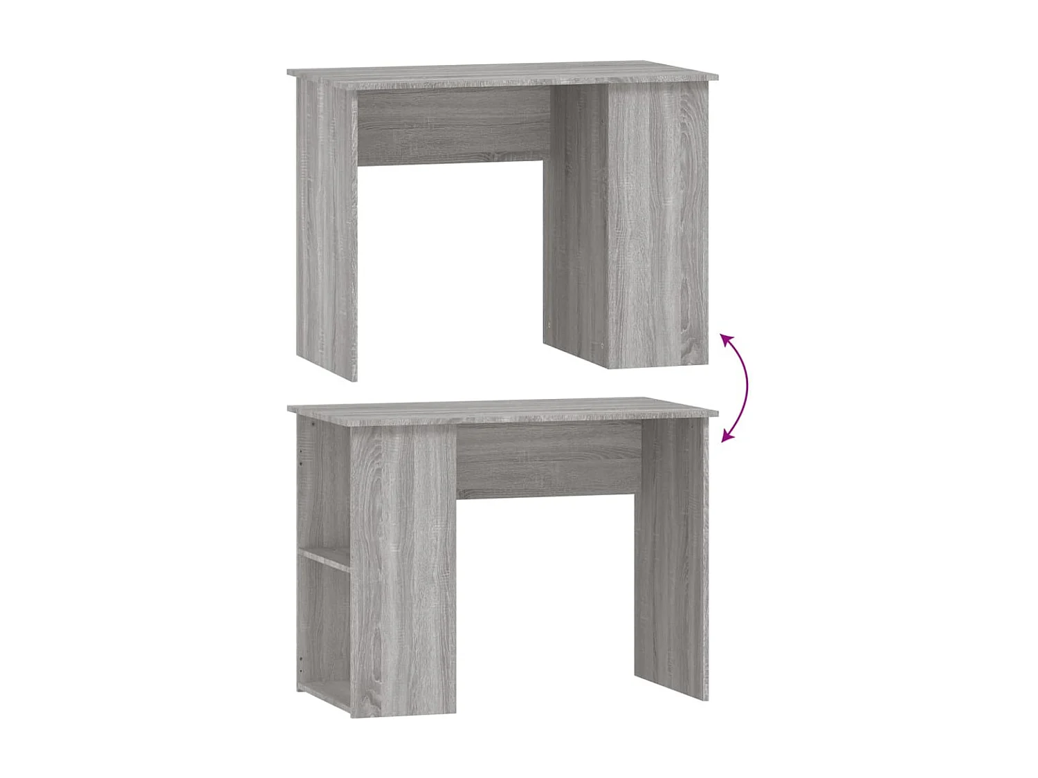Bureau sonoma gris 100x55x75 cm bois d'ingénierie