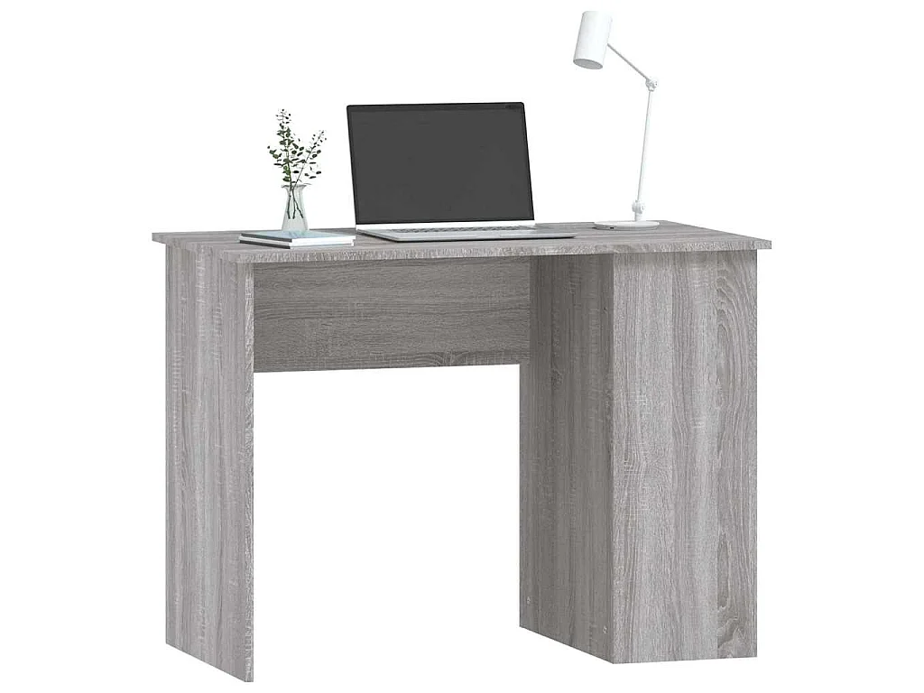 Escritorio de madera contrachapada gris Sonoma 100x55x75 cm