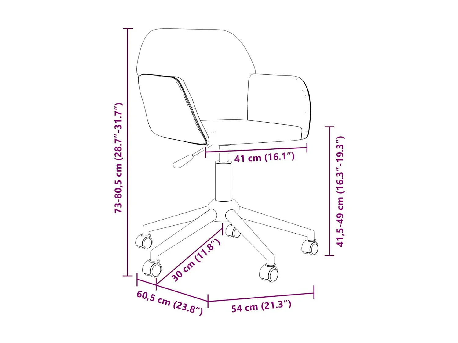 Kantoorstoel draaibaar stof lichtgrijs