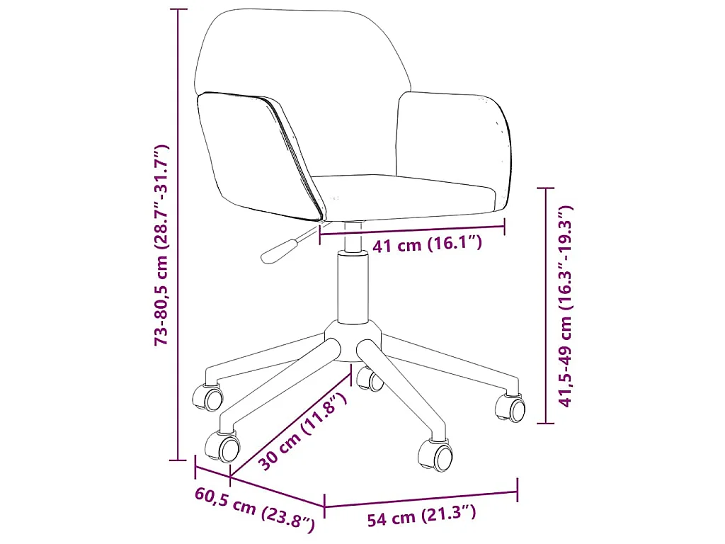 Chaise pivotante de bureau Gris clair Tissu