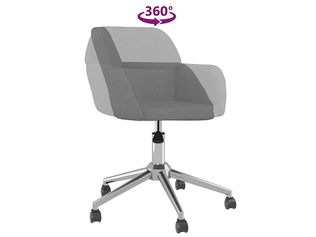 Chaise pivotante de bureau Gris clair Tissu