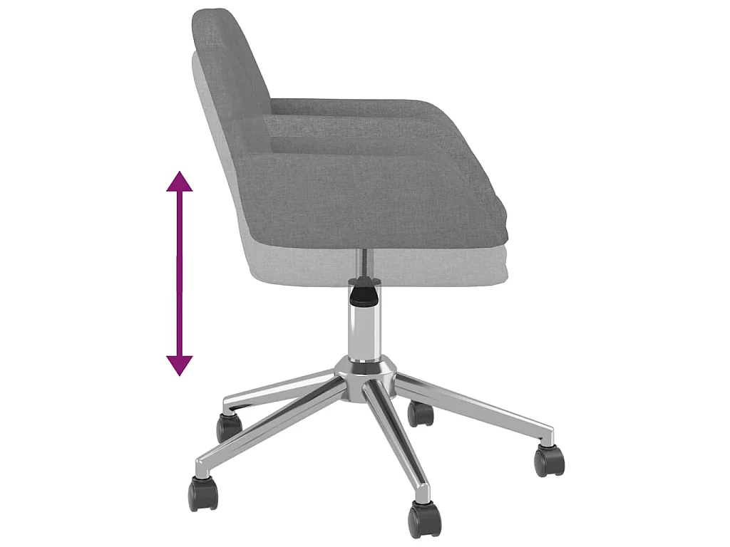 Chaise pivotante de bureau Gris clair Tissu