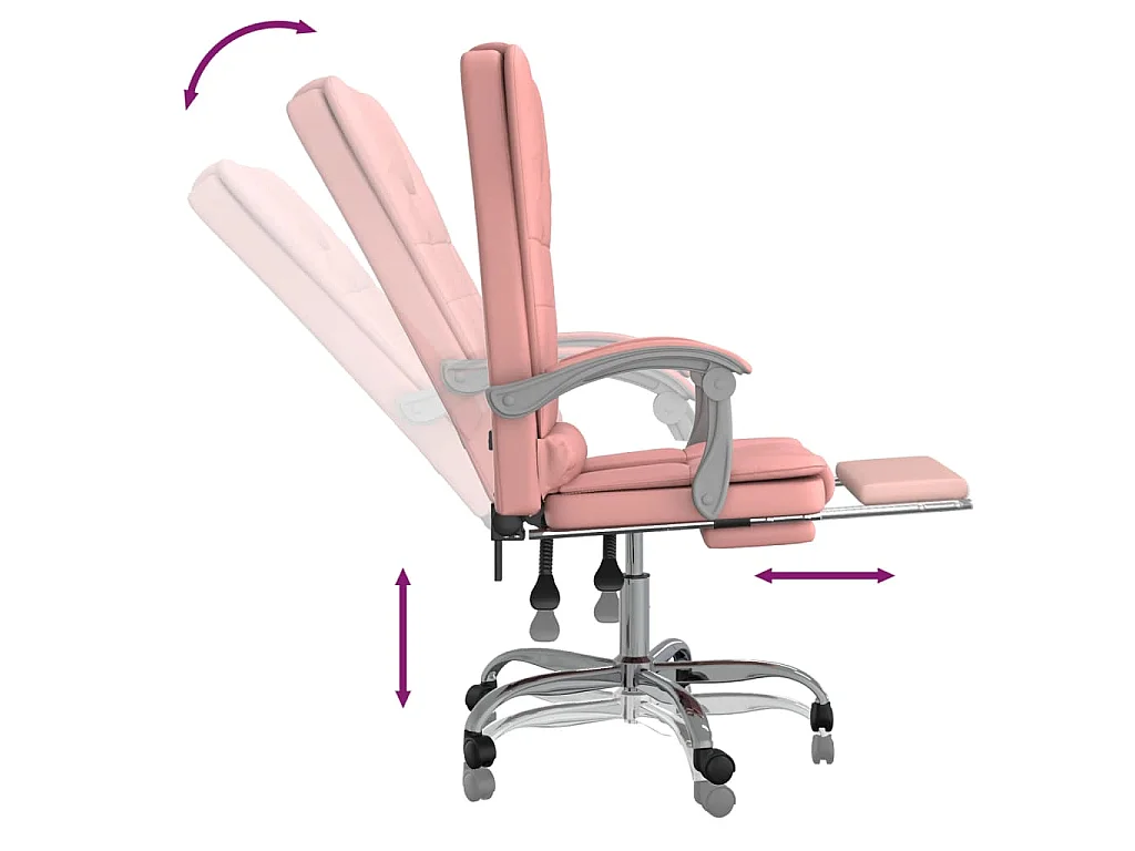 Kantoorstoel massage verstelbaar kunstleer roze