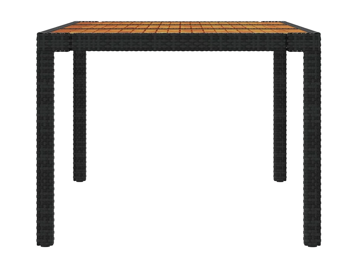 7-delige Tuinset met kussens poly rattan zwart