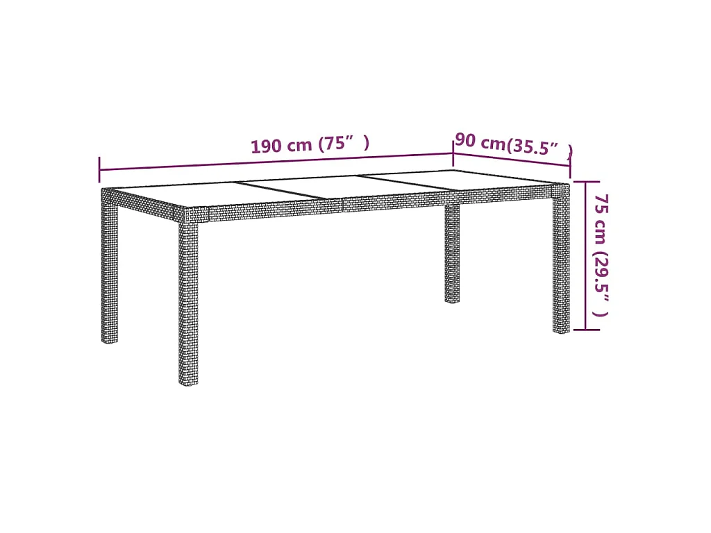 7-delige Tuinset met kussens poly rattan zwart