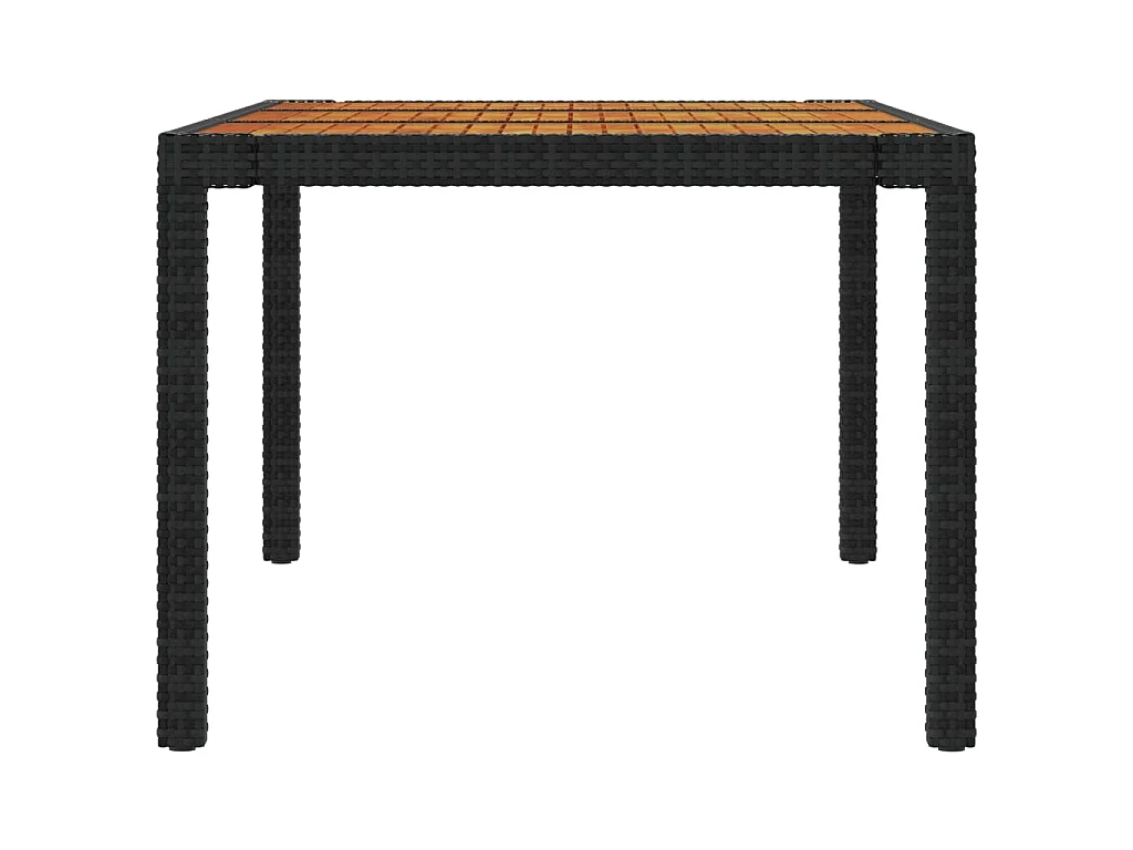 7-delige Tuinset met kussens poly rattan zwart