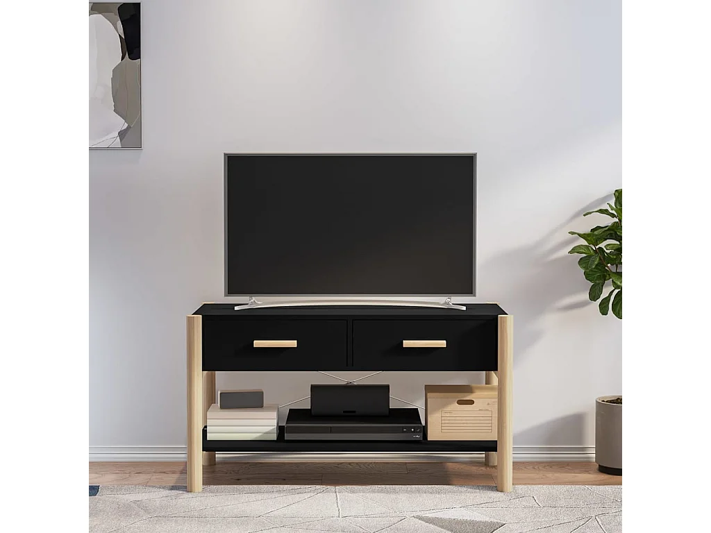 Meuble TV Noir 82x38x45 cm Bois d'ingénierie