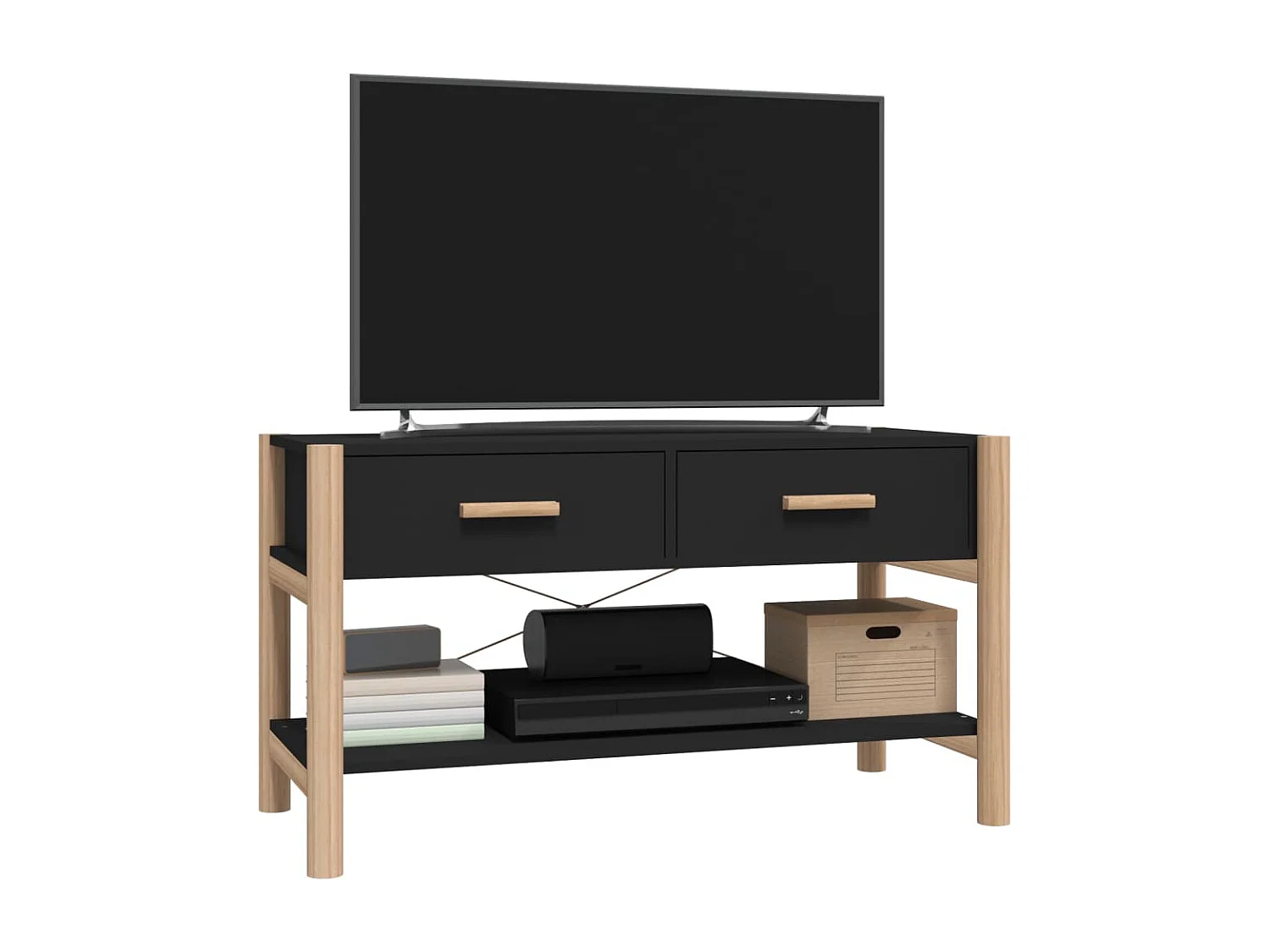Meuble TV Noir 82x38x45 cm Bois d'ingénierie