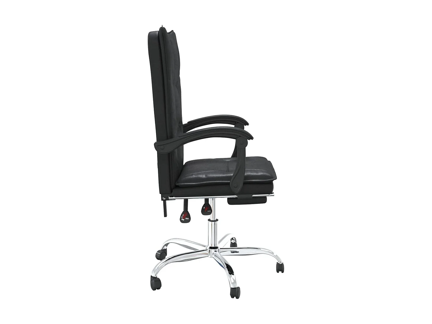 Bürostuhl mit Liegefunktion Schwarz Kunstleder