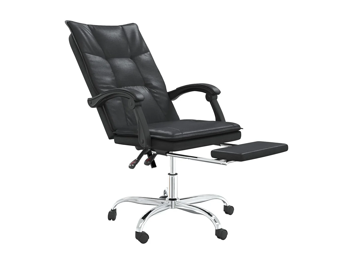 Bürostuhl mit Liegefunktion Schwarz Kunstleder
