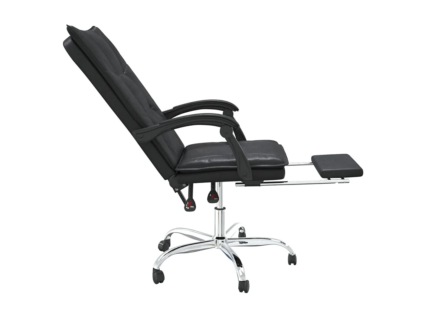 Bürostuhl mit Liegefunktion Schwarz Kunstleder