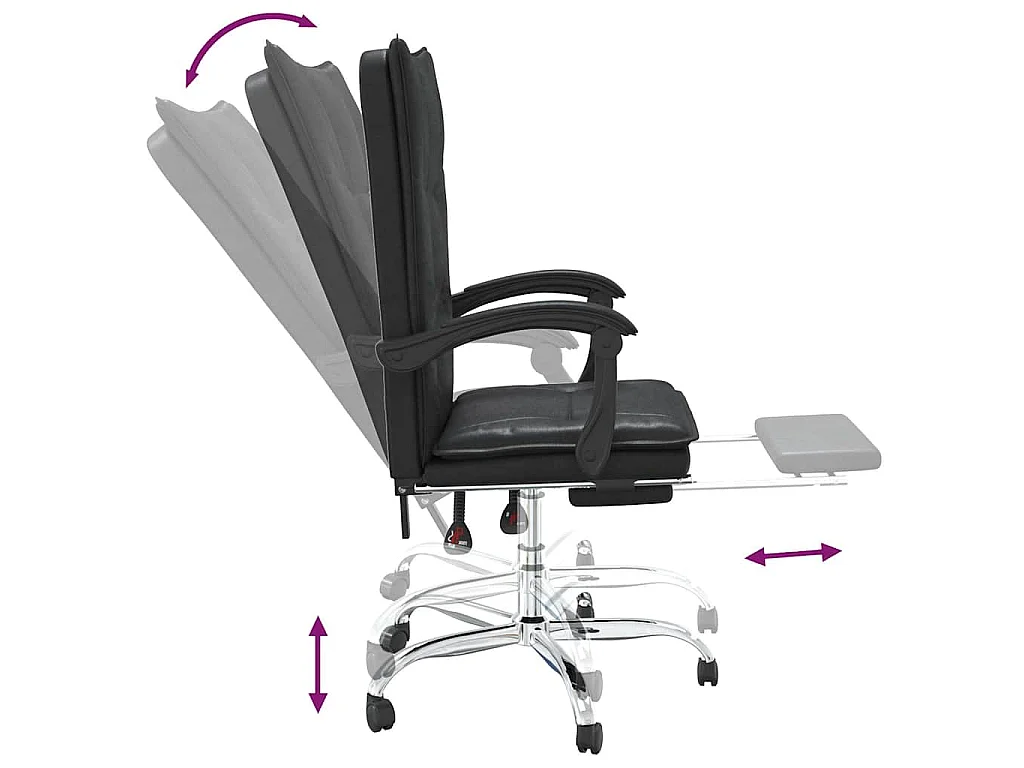 Fauteuil inclinable de bureau Noir Similicuir