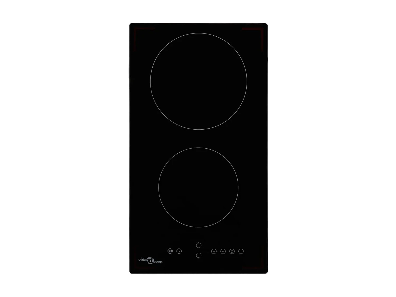 Placa vitrocerámica 2 zonas 3000W táctil negro 28,8 cm