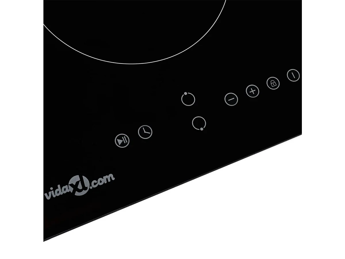 Placa vitrocerámica 2 zonas 3000W táctil negro 28,8 cm