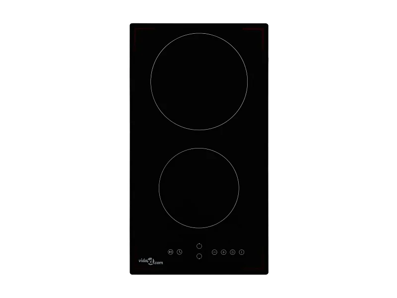 Placa vitrocerámica 2 zonas 3000W táctil negro 28,8 cm
