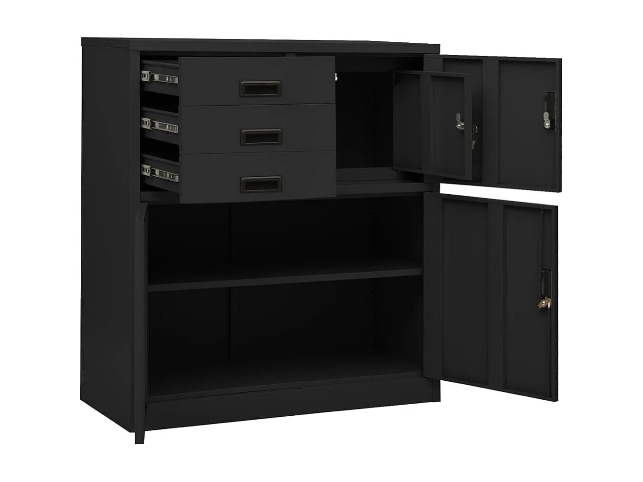 Armário de escritório 90x40x102 cm aço antracite