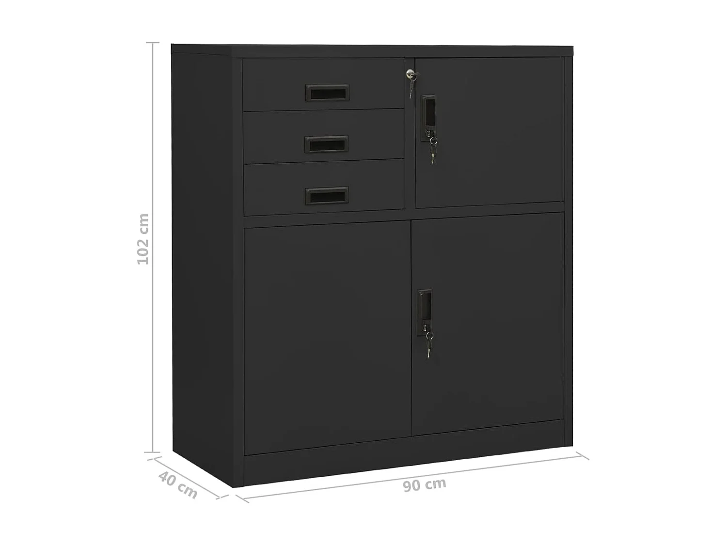 Armário de escritório 90x40x102 cm aço antracite