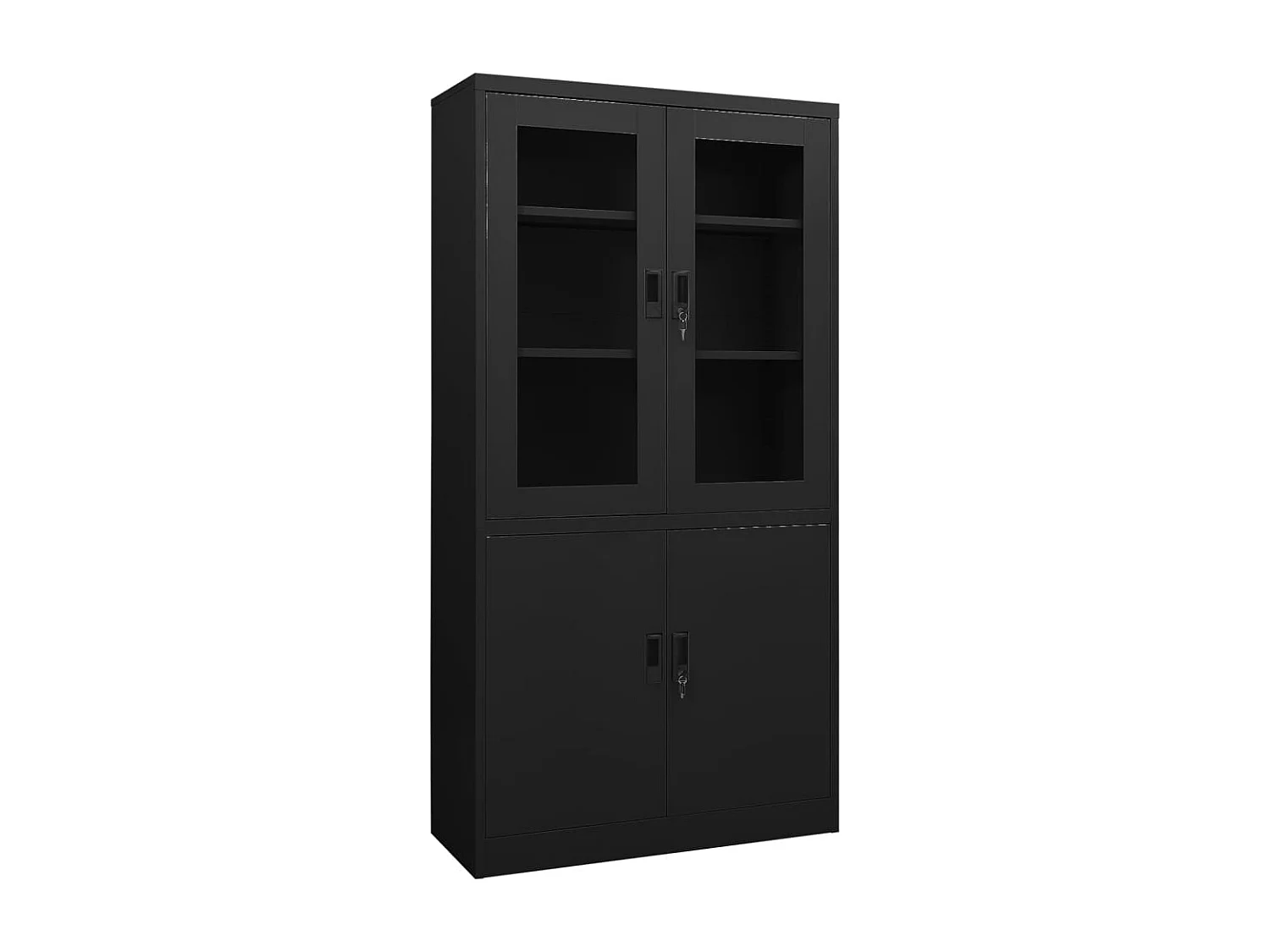 Büroschrank Schwarz 90x40x180 cm Stahl