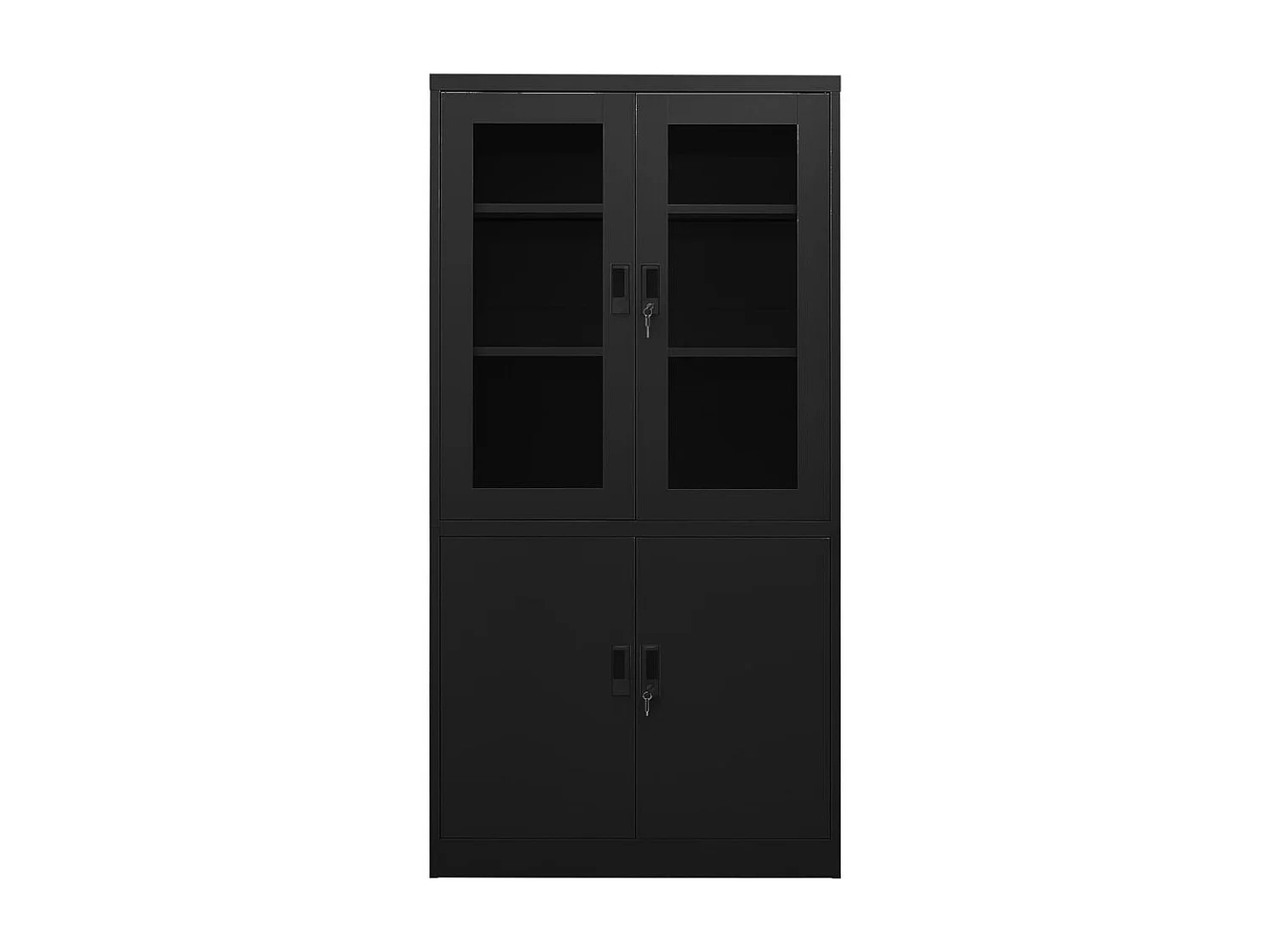 Büroschrank Schwarz 90x40x180 cm Stahl