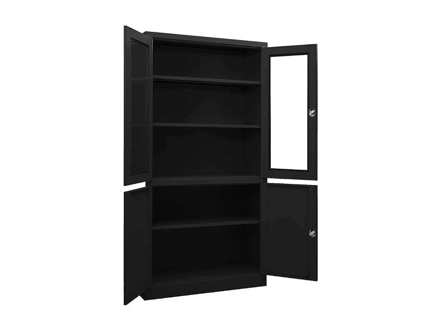 Büroschrank Schwarz 90x40x180 cm Stahl