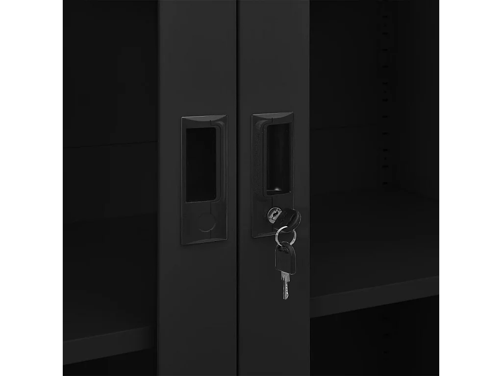 Büroschrank Schwarz 90x40x180 cm Stahl