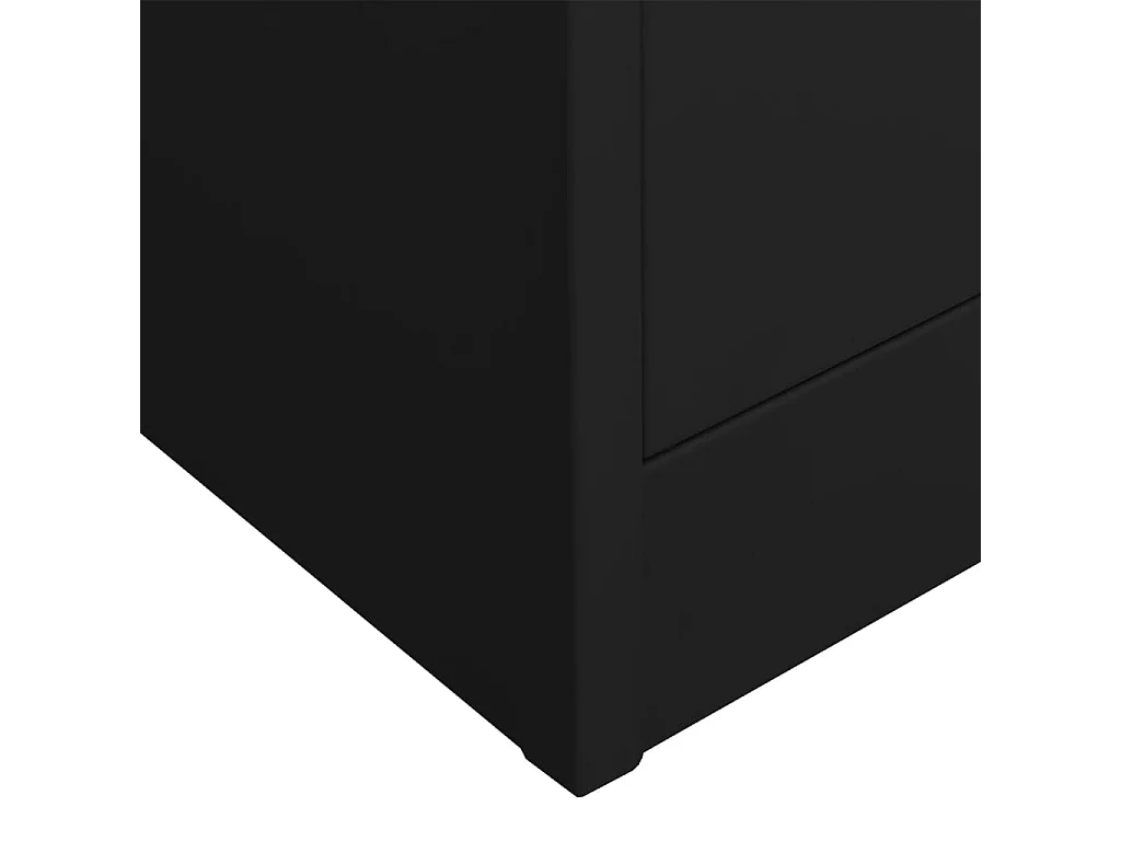 Büroschrank Schwarz 90x40x180 cm Stahl