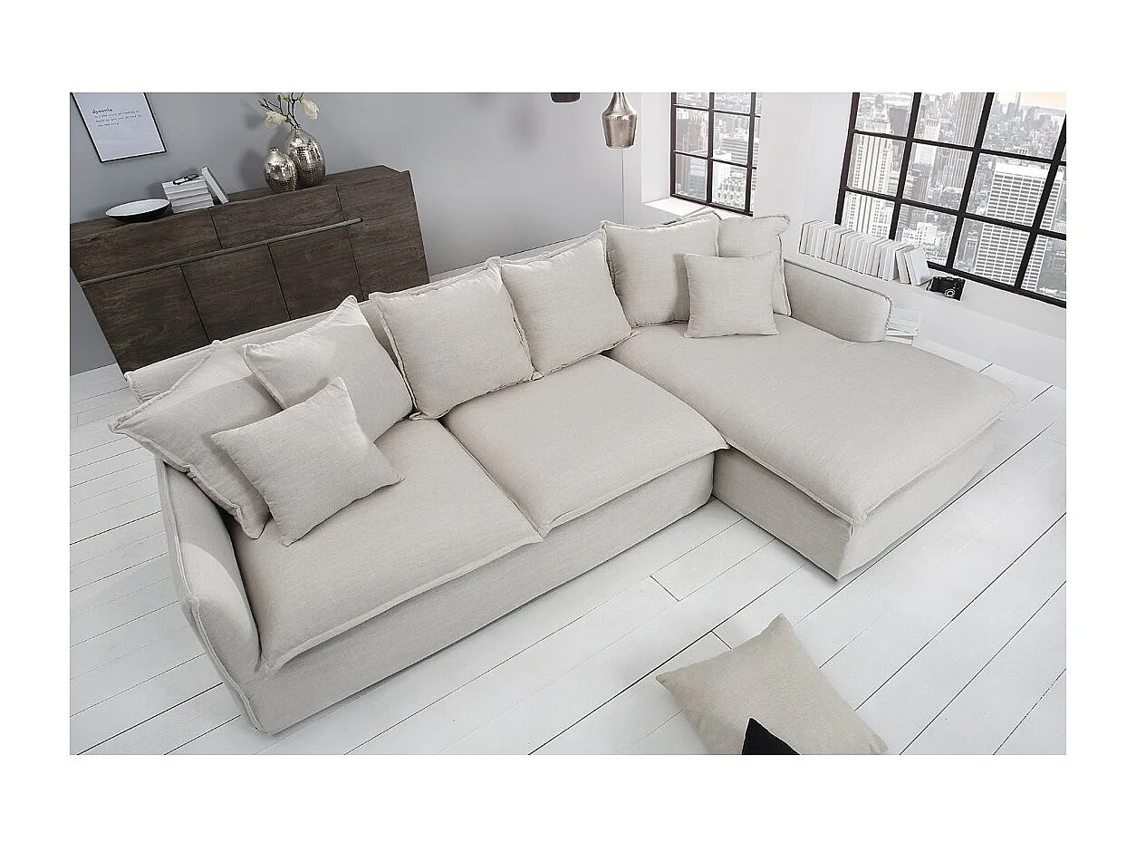 Canapé d'angle KALIA – Blanc – 4 places – Angle à droite – contemporain